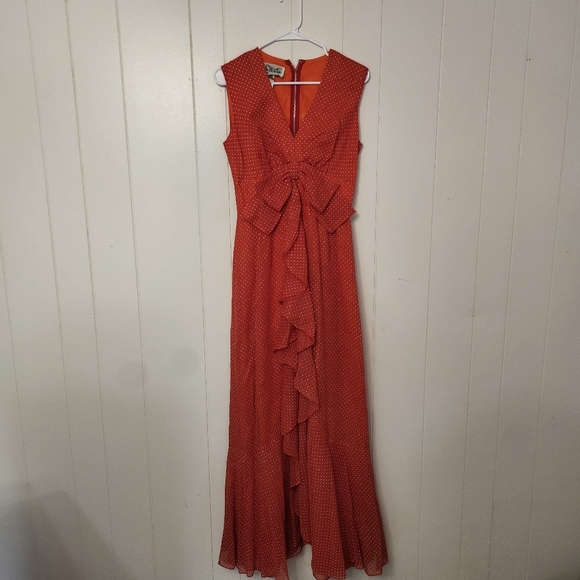 Miss Elliette Dresses & Skirts - Vintage 60s Miss Elliette California Red Polka Dot Sleeveless Maxi Dress…
